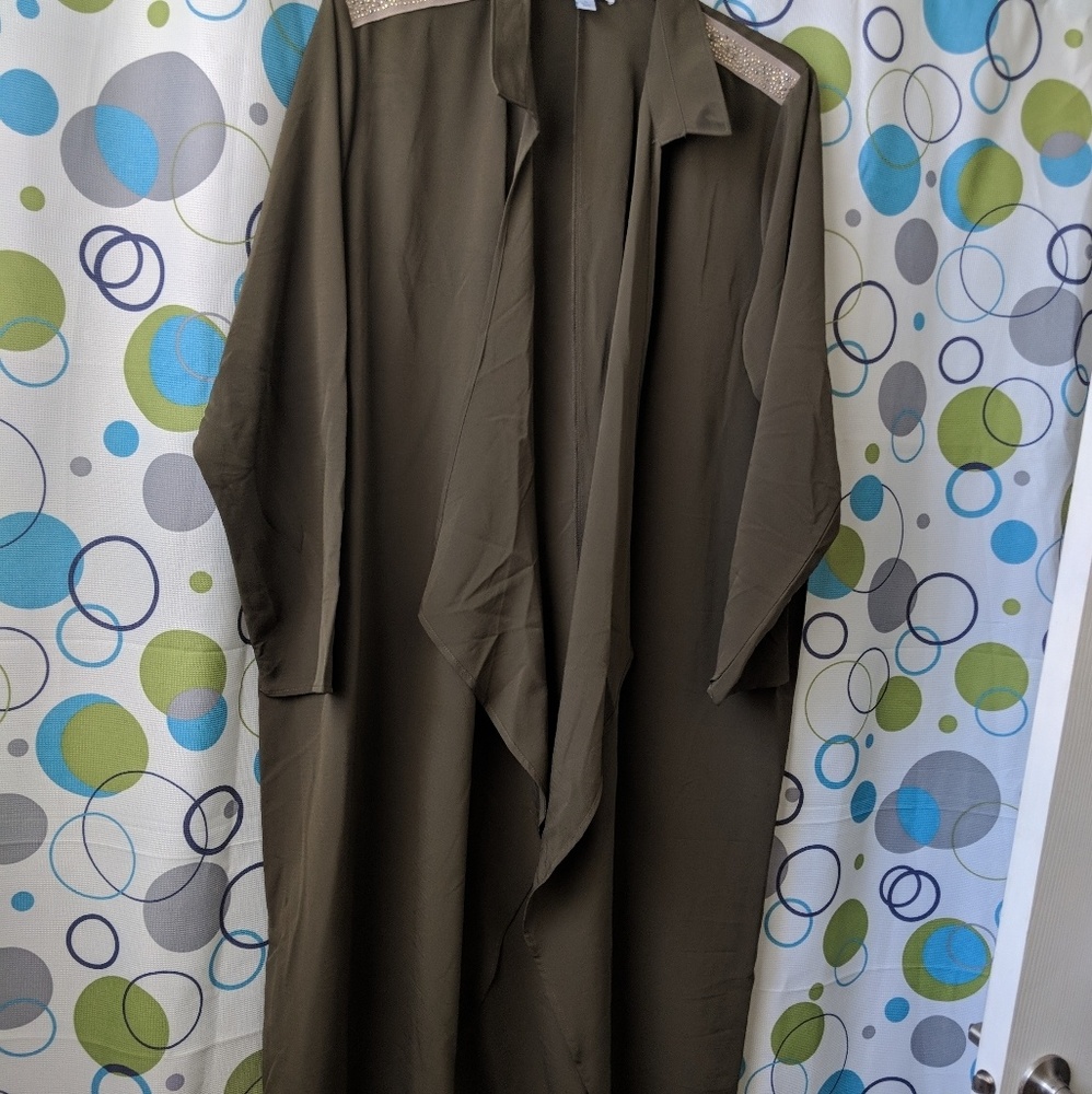 Plus size Military green kimono